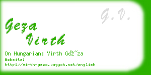 geza virth business card